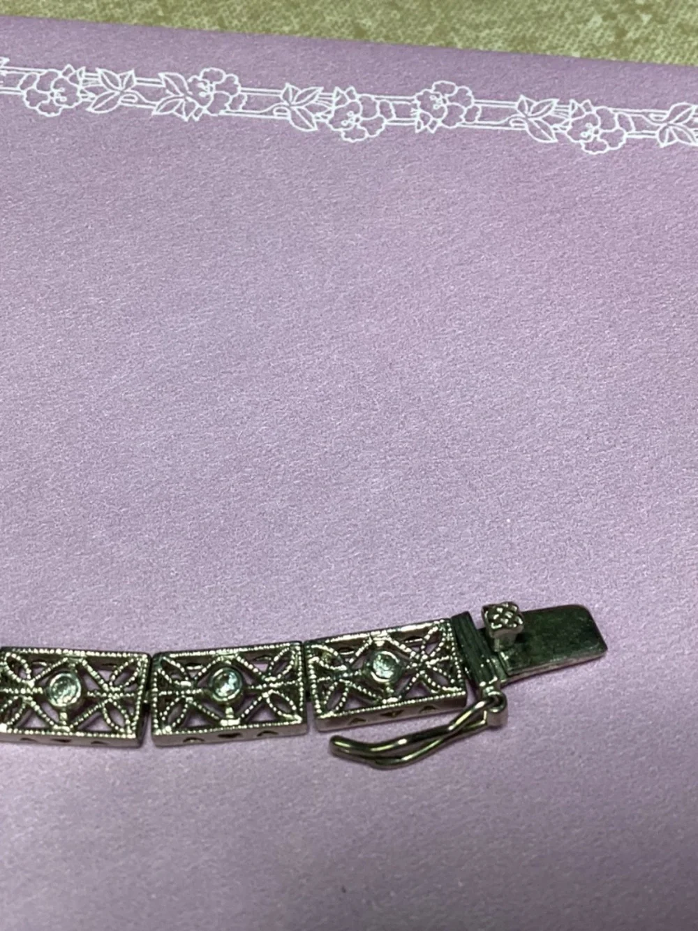 Sterling Silver  Link Bracelet, Designer Vintage Style QSECURE CLASP 925 - Picture 8 of 14